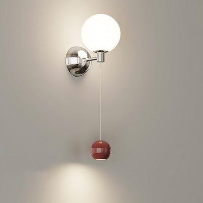 Contemporary Creative Iron Glass Globe LED Wall Sconce Lamp For Bedroom
