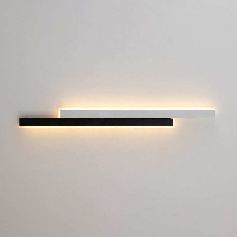 Modern Minimalist Double Long Strip Acrylic Iron LED Wall Sconce Lamp For Bedroom