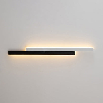Modern Minimalist Double Long Strip Acrylic Iron LED Wall Sconce Lamp For Bedroom