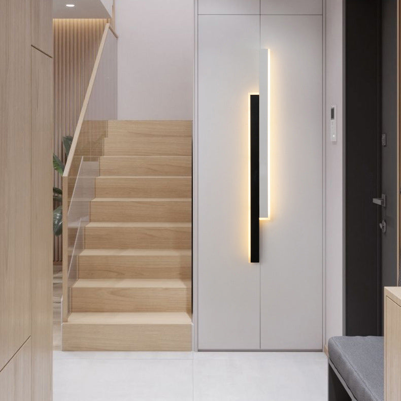 Modern Minimalist Double Long Strip Acrylic Iron LED Wall Sconce Lamp For Bedroom