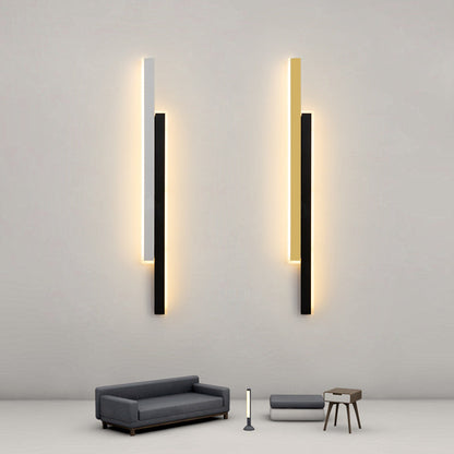 Modern Minimalist Double Long Strip Acrylic Iron LED Wall Sconce Lamp For Bedroom
