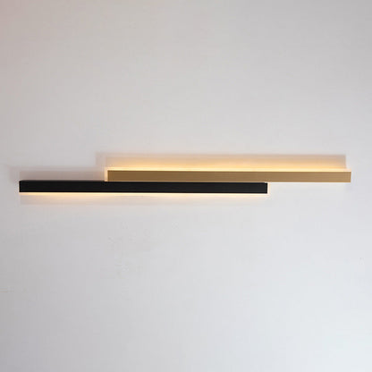 Modern Minimalist Double Long Strip Acrylic Iron LED Wall Sconce Lamp For Bedroom
