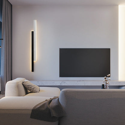 Modern Minimalist Double Long Strip Acrylic Iron LED Wall Sconce Lamp For Bedroom