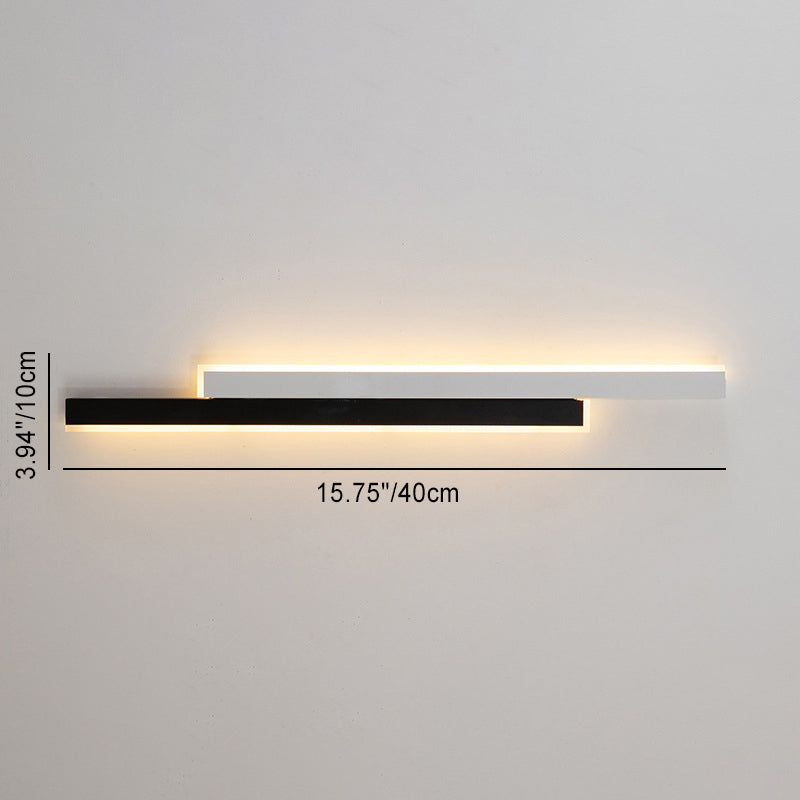 Modern Minimalist Double Long Strip Acrylic Iron LED Wall Sconce Lamp For Bedroom