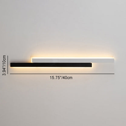 Modern Minimalist Double Long Strip Acrylic Iron LED Wall Sconce Lamp For Bedroom