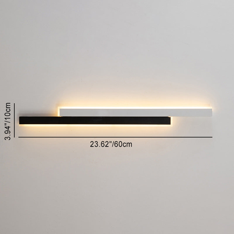 Modern Minimalist Double Long Strip Acrylic Iron LED Wall Sconce Lamp For Bedroom