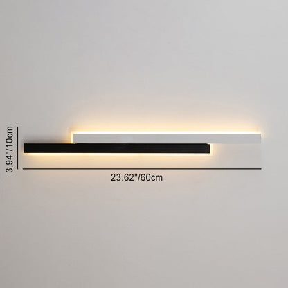 Modern Minimalist Double Long Strip Acrylic Iron LED Wall Sconce Lamp For Bedroom