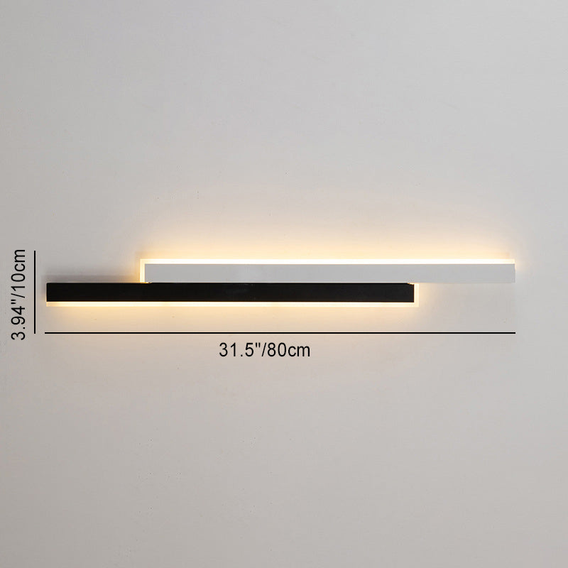 Modern Minimalist Double Long Strip Acrylic Iron LED Wall Sconce Lamp For Bedroom