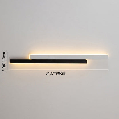 Modern Minimalist Double Long Strip Acrylic Iron LED Wall Sconce Lamp For Bedroom