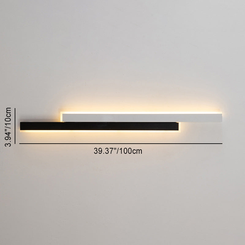 Modern Minimalist Double Long Strip Acrylic Iron LED Wall Sconce Lamp For Bedroom