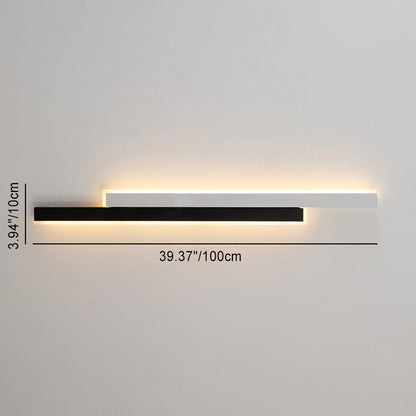Modern Minimalist Double Long Strip Acrylic Iron LED Wall Sconce Lamp For Bedroom
