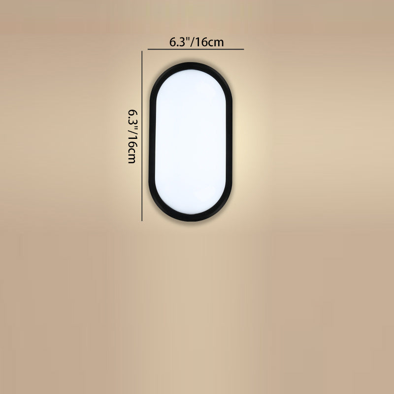 Modern Minimalist Waterproof Oval PP PC LED Wall Sconce Lamp For Outdoor
