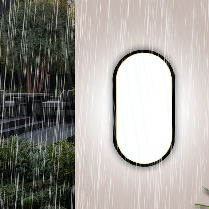 Modern Minimalist Waterproof Oval PP PC LED Wall Sconce Lamp For Outdoor