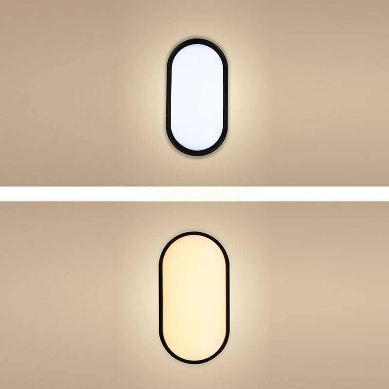 Modern Minimalist Waterproof Oval PP PC LED Wall Sconce Lamp For Outdoor