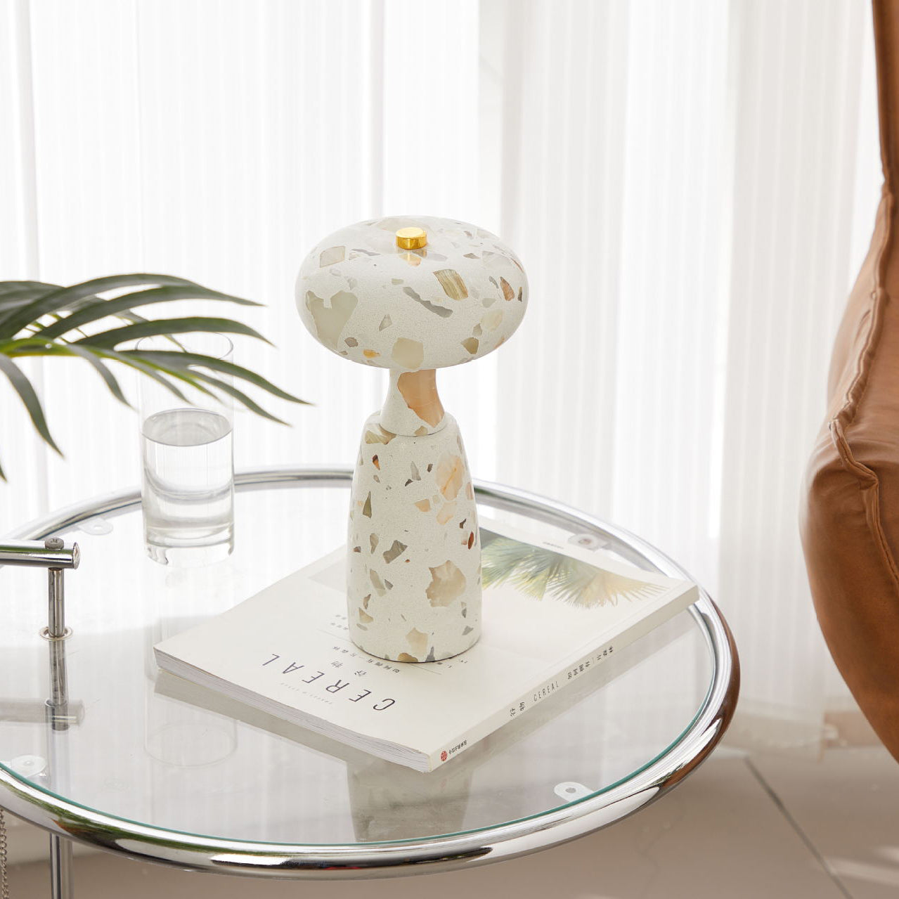 Contemporary Creative USB Rechargeable Mushroom Arc Stone LED Table Lamp For Bedroom