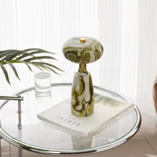Contemporary Creative USB Rechargeable Mushroom Arc Stone LED Table Lamp For Bedroom