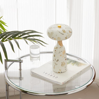 Contemporary Creative USB Rechargeable Mushroom Arc Stone LED Table Lamp For Bedroom