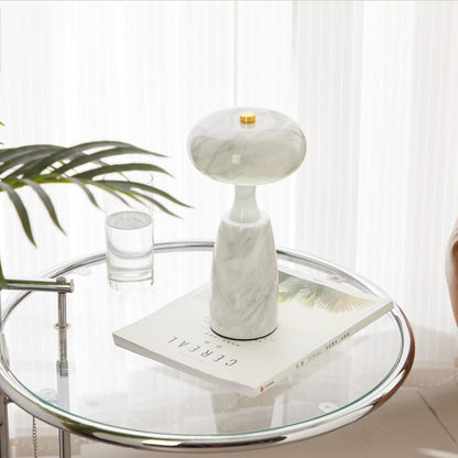 Contemporary Creative USB Rechargeable Mushroom Arc Stone LED Table Lamp For Bedroom