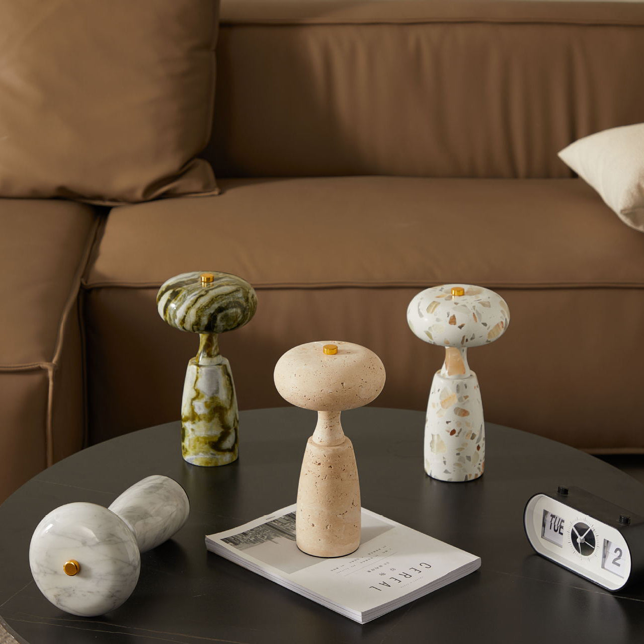 Contemporary Creative USB Rechargeable Mushroom Arc Stone LED Table Lamp For Bedroom