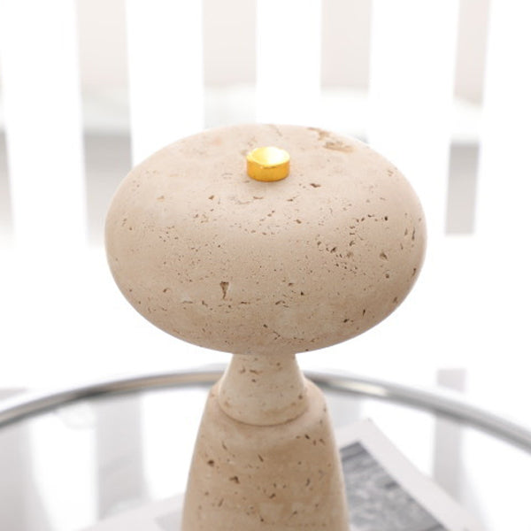 Contemporary Creative USB Rechargeable Mushroom Arc Stone LED Table Lamp For Bedroom