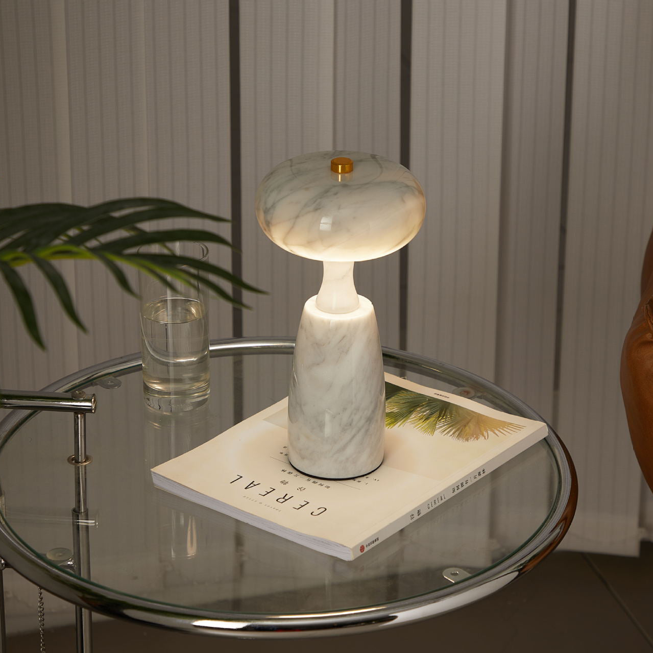 Contemporary Creative USB Rechargeable Mushroom Arc Stone LED Table Lamp For Bedroom