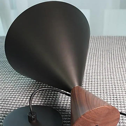 Contemporary Luxury Conical Dome Brass Wood 1-Light Pendant Light For Living Room