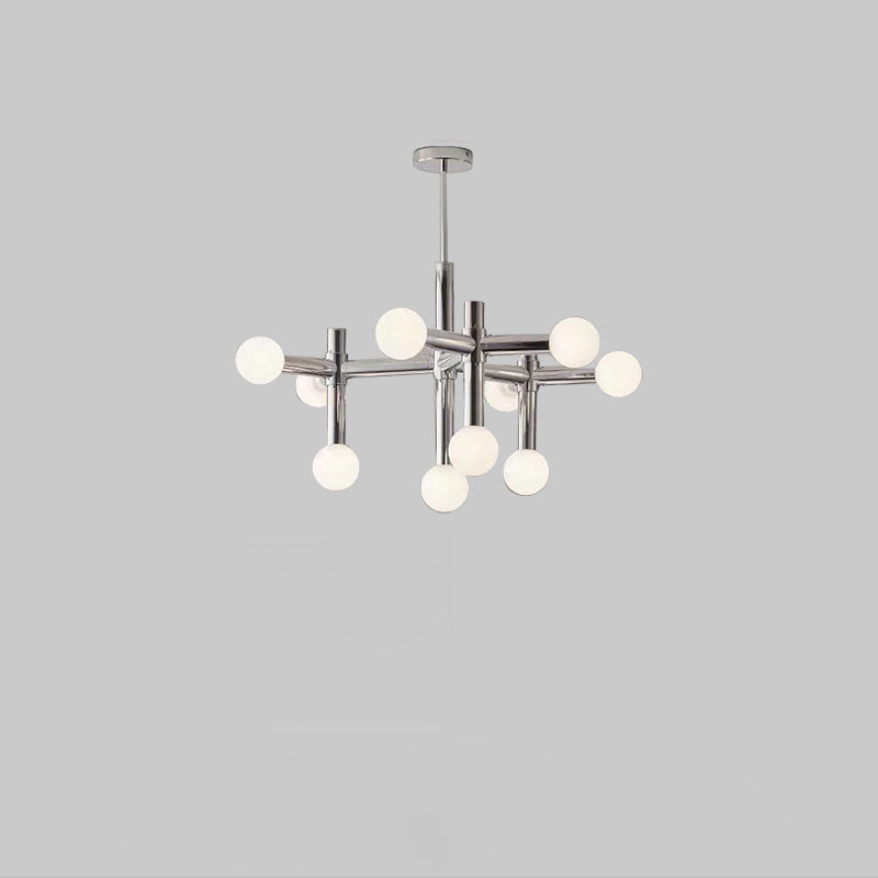 Modern Mid-Century Sputnik Iron Frame Acrylic Ball Shade 10/13-Light Chandelier For Living Room