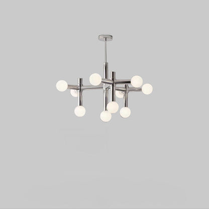 Modern Mid-Century Sputnik Iron Frame Acrylic Ball Shade 10/13-Light Chandelier For Living Room