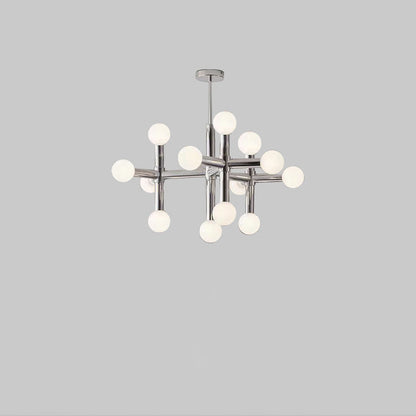 Modern Mid-Century Sputnik Iron Frame Acrylic Ball Shade 10/13-Light Chandelier For Living Room