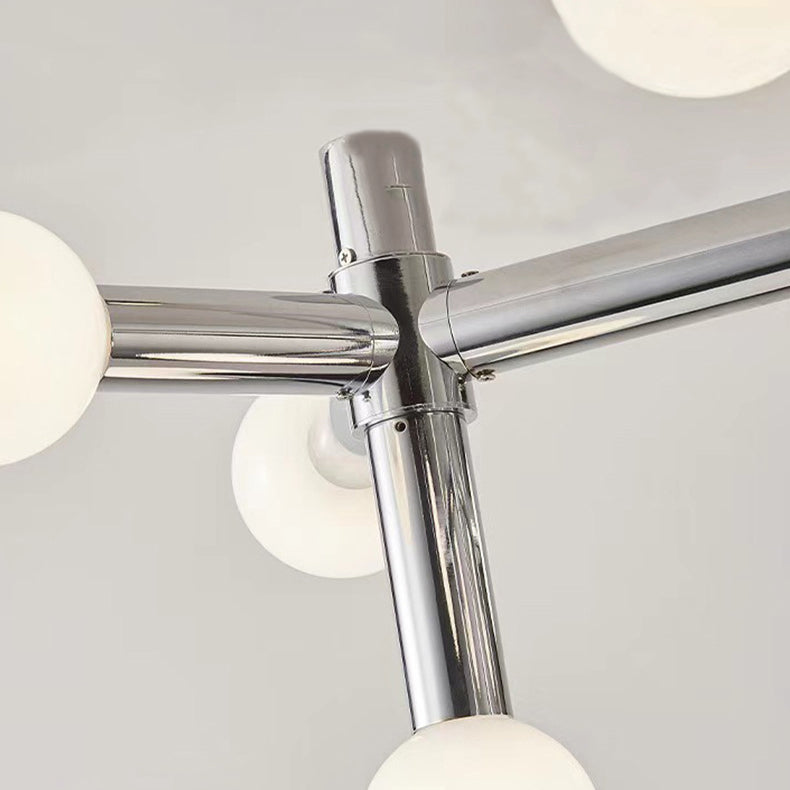 Modern Mid-Century Sputnik Iron Frame Acrylic Ball Shade 10/13-Light Chandelier For Living Room