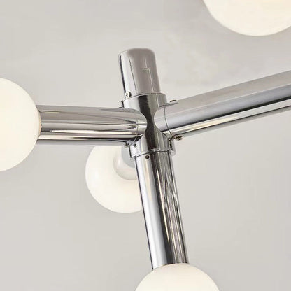 Modern Mid-Century Sputnik Iron Frame Acrylic Ball Shade 10/13-Light Chandelier For Living Room