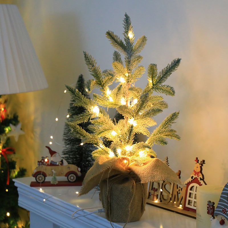 Contemporary Creative Faux Tree Blade Plastic LED Table Lamp For Bedroom