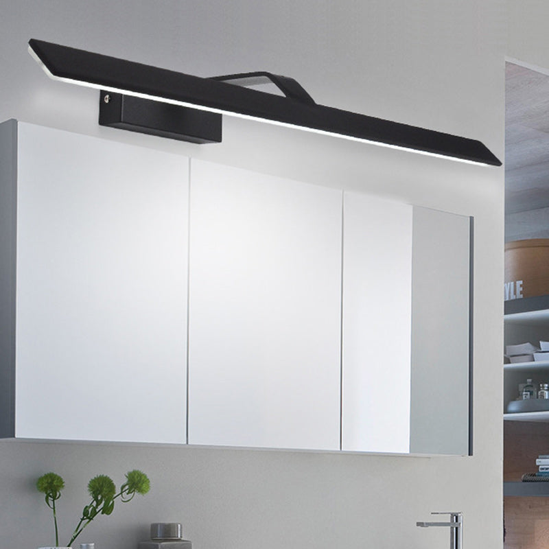 Modern Minimalist Long Rectangle Stainless Steel Acrylic LED Vanity Light Mirror Front Wall Sconce Lamp For Bathroom