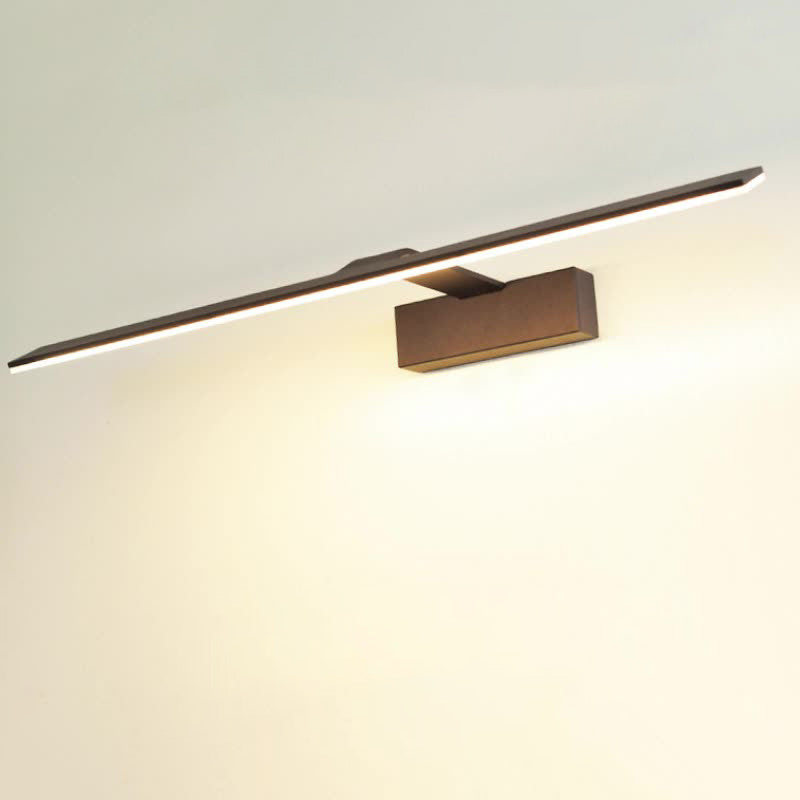 Modern Minimalist Long Rectangle Stainless Steel Acrylic LED Vanity Light Mirror Front Wall Sconce Lamp For Bathroom
