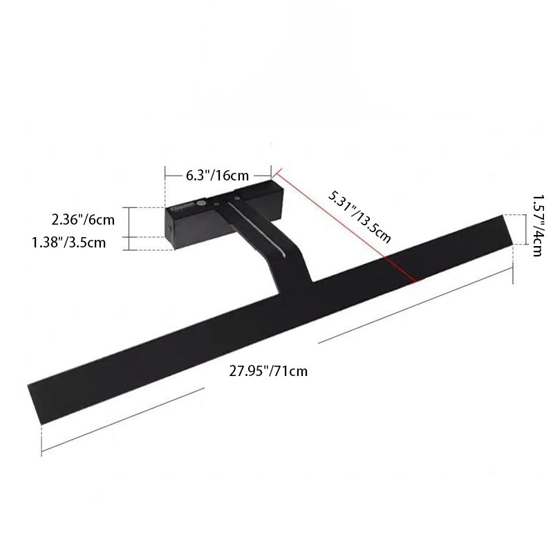 Modern Minimalist Long Rectangle Stainless Steel Acrylic LED Vanity Light Mirror Front Wall Sconce Lamp For Bathroom