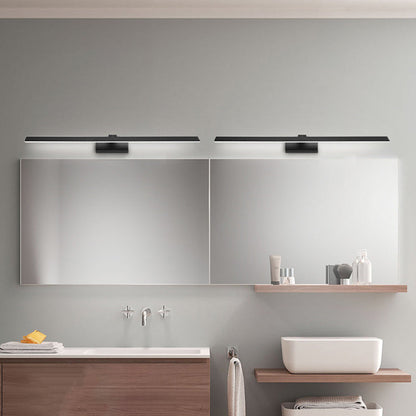 Modern Minimalist Long Rectangle Stainless Steel Acrylic LED Vanity Light Mirror Front Wall Sconce Lamp For Bathroom