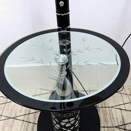 Contemporary Scandinavian Round Cylinder Flower Chandelier Iron Glass 3-Light Standing Floor Lamp For Living Room