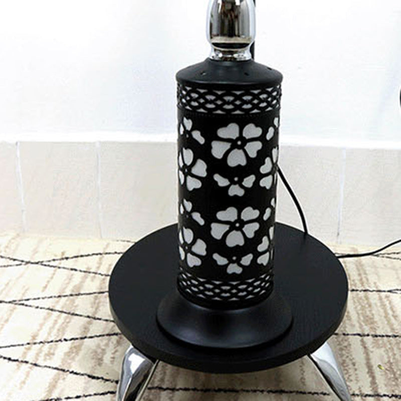 Contemporary Scandinavian Round Cylinder Flower Chandelier Iron Glass 3-Light Standing Floor Lamp For Living Room
