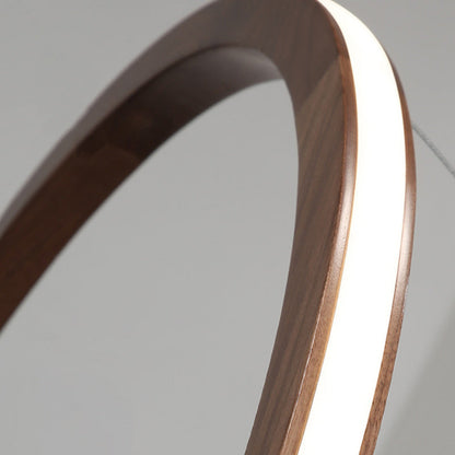 Contemporary Scandinavian Circle Multi-Layer Solid Wood Acrylic LED Island Light Pendant Light For Living Room