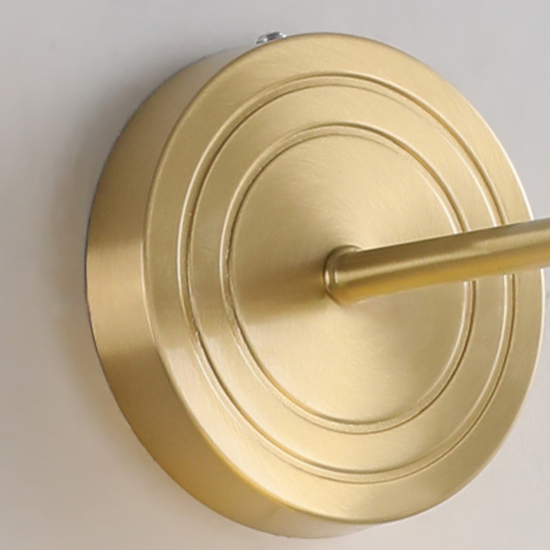 Modern Minimalist Half Circle Striped Disc Base Copper Ceramic 1-Light Wall Sconce Lamp For Bedroom