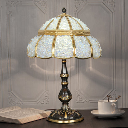Modern Minimalist Half Round Oval Disc Base Copper Crystal 1-Light Table Lamp For Bedroom