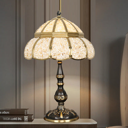 Modern Minimalist Half Round Oval Disc Base Copper Crystal 1-Light Table Lamp For Bedroom