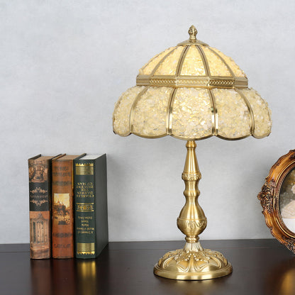 Modern Minimalist Half Round Oval Disc Base Copper Crystal 1-Light Table Lamp For Bedroom