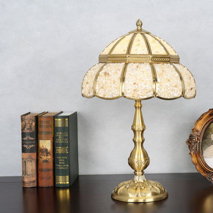 Modern Minimalist Half Round Oval Disc Base Copper Crystal 1-Light Table Lamp For Bedroom