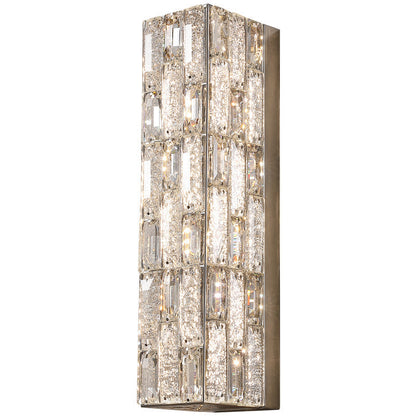 Modern Luxury Rectangle Square Stainless Steel Crystal LED Wall Sconce Lamp For Bedroom