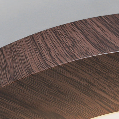 Traditional Vintage Pebble Woodgrain Hardware PVC LED Flush Mount Ceiling Light For Bedroom