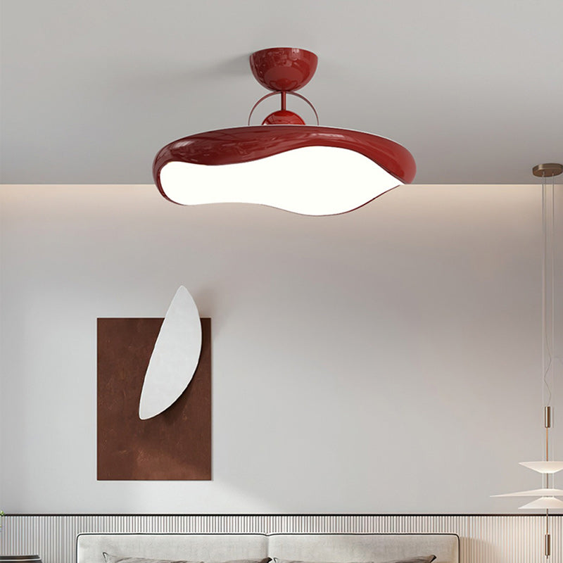 Modern Minimalist Round Wave Arc Semi Circle Base Iron Acrylic LED Semi-Flush Mount Ceiling Light For Bedroom