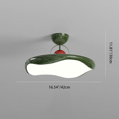 Modern Minimalist Round Wave Arc Semi Circle Base Iron Acrylic LED Semi-Flush Mount Ceiling Light For Bedroom
