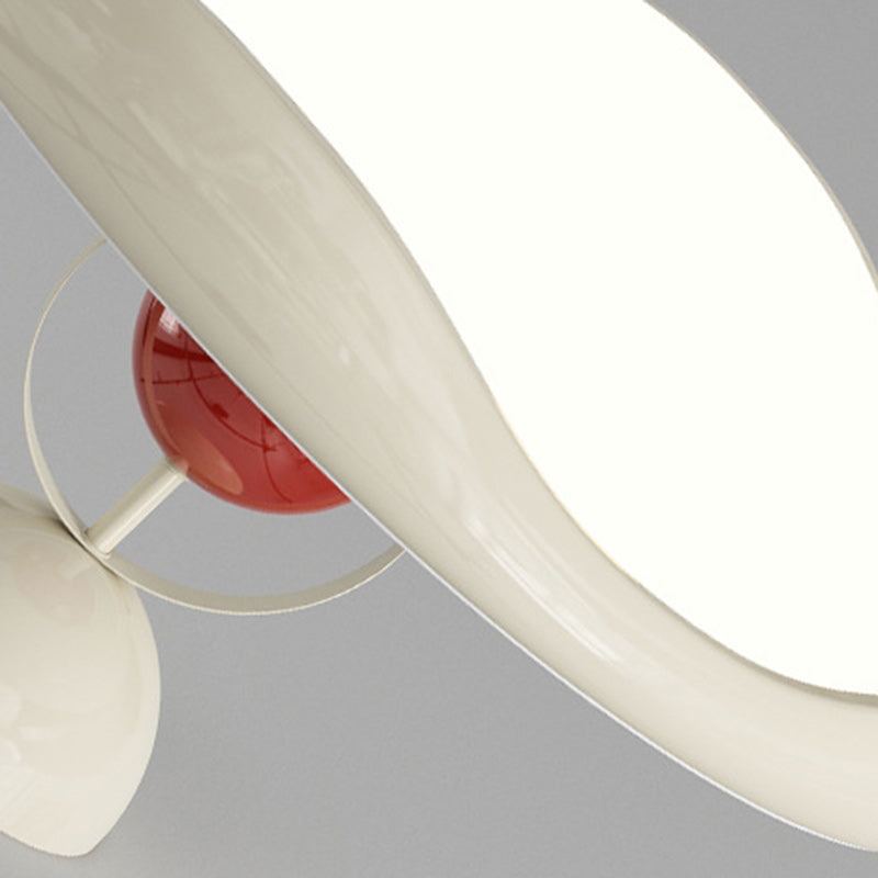 Modern Minimalist Round Wave Arc Semi Circle Base Iron Acrylic LED Semi-Flush Mount Ceiling Light For Bedroom