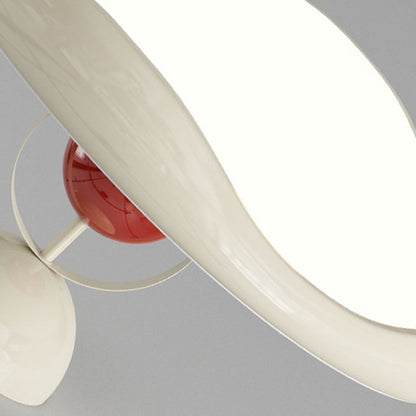 Modern Minimalist Round Wave Arc Semi Circle Base Iron Acrylic LED Semi-Flush Mount Ceiling Light For Bedroom